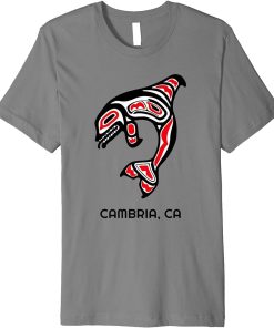 Cambria, California Orca Killer Whales Native American Gift Premium T-Shirt