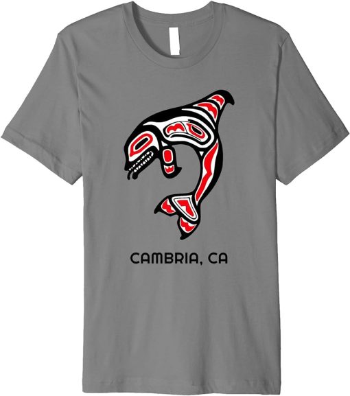 Cambria, California Orca Killer Whales Native American Gift Premium T-Shirt